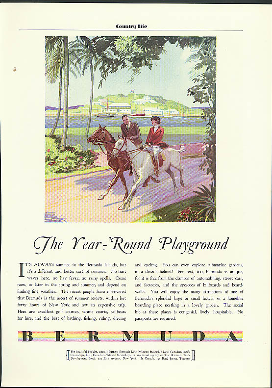 Image for The Year-Round Playground Bermuda Trade Development Board ad 1931